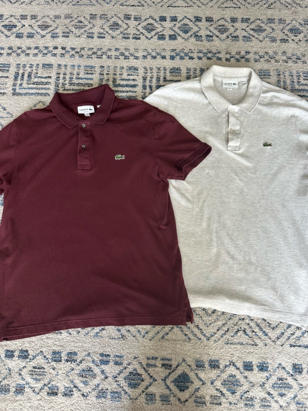 Lacoste L.12.12 Slim Fit Piqué Polo Maroon size Large (Excellent) w/ Free gray - Picture 3 of 11